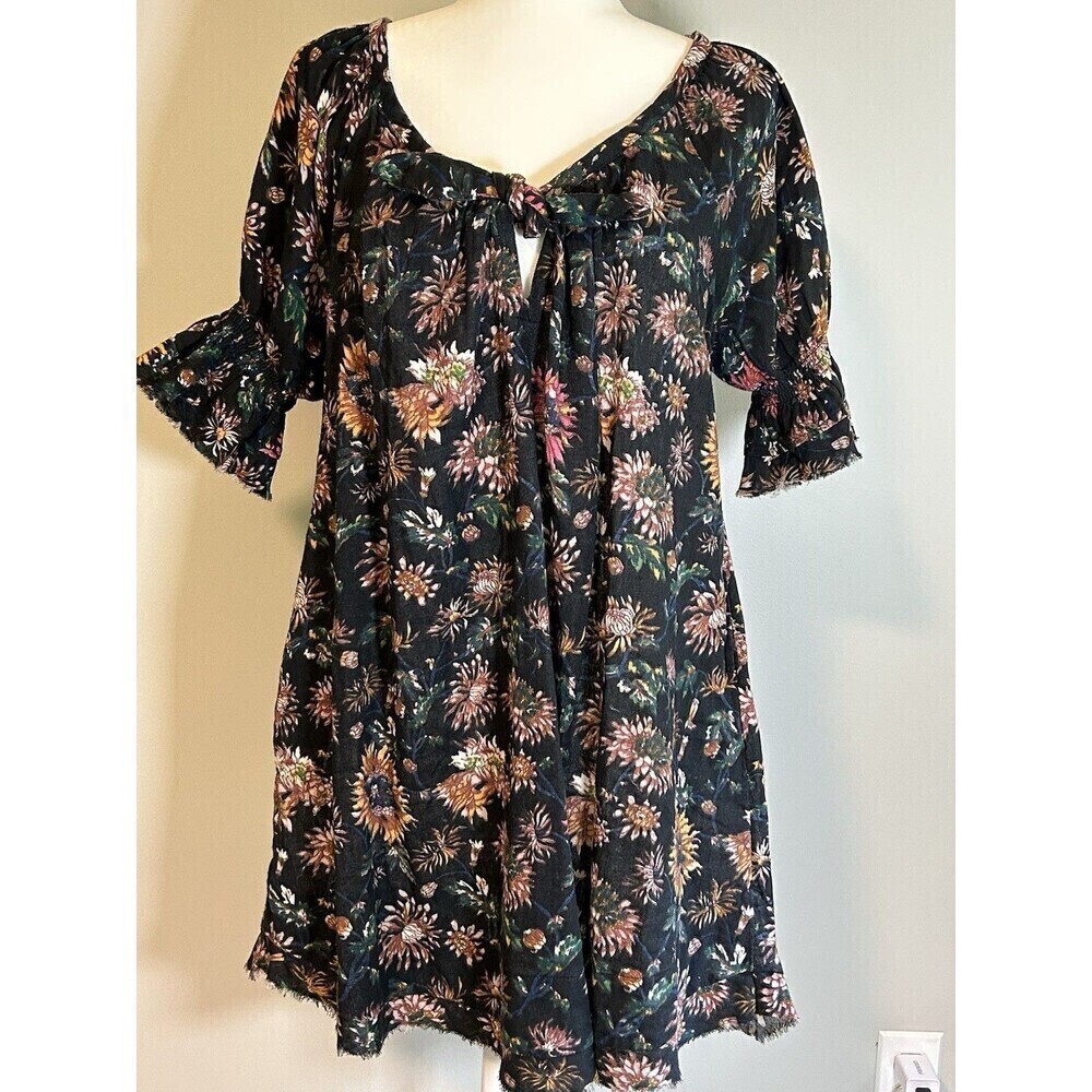 NATURAL LIFE Black Floral Mini Dress